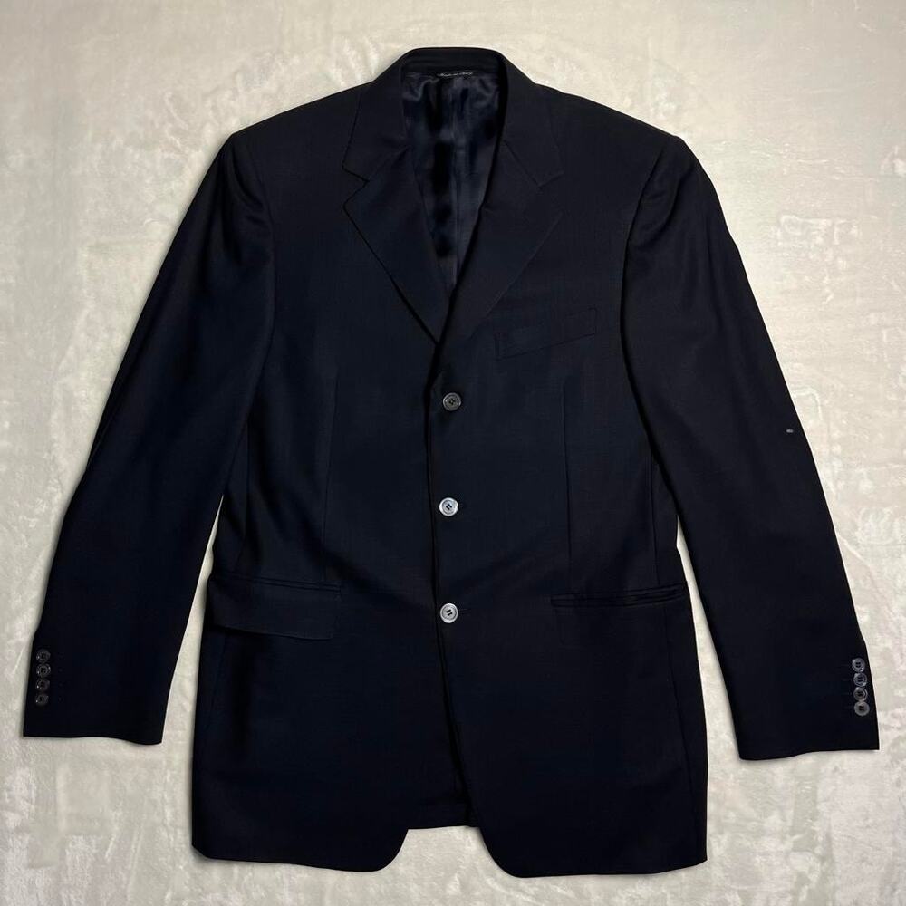 Canali Travel Blazer Wool 42L 3 Button Single Breasted Navy Sport Suit Jacket